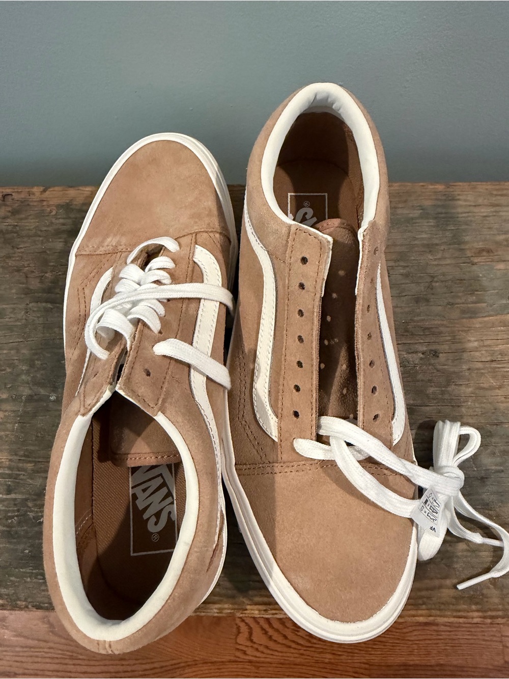 Vans Old Skool Sneakers in Tan and White